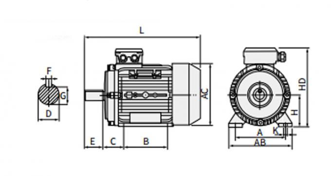 50Hz 60Hz wodoodporny 0,09kw 0,12Hp Czteropolacyjny silnik elektryczny asynchroniczny 380V 1500RPM Trójfazowy zamknięty 220V napięcie AC 10